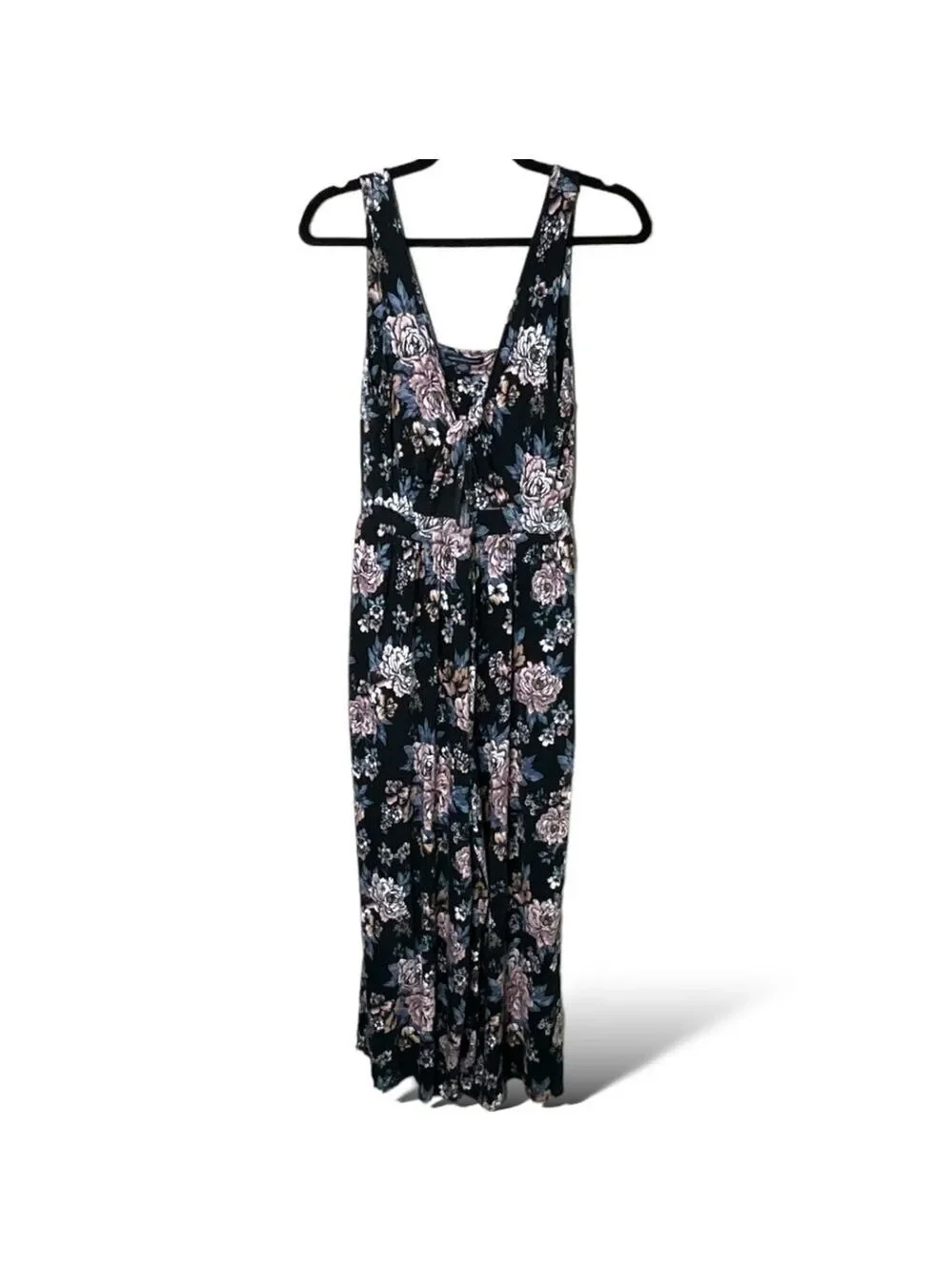 AMERICAN EAGLE OUTFITTERS Floral Jumpsuit Stretch Jersey Knit Wide Leg US Sz S - Picture 3 of 11